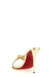 mulazee cross mules in laminated lamb nappa leather