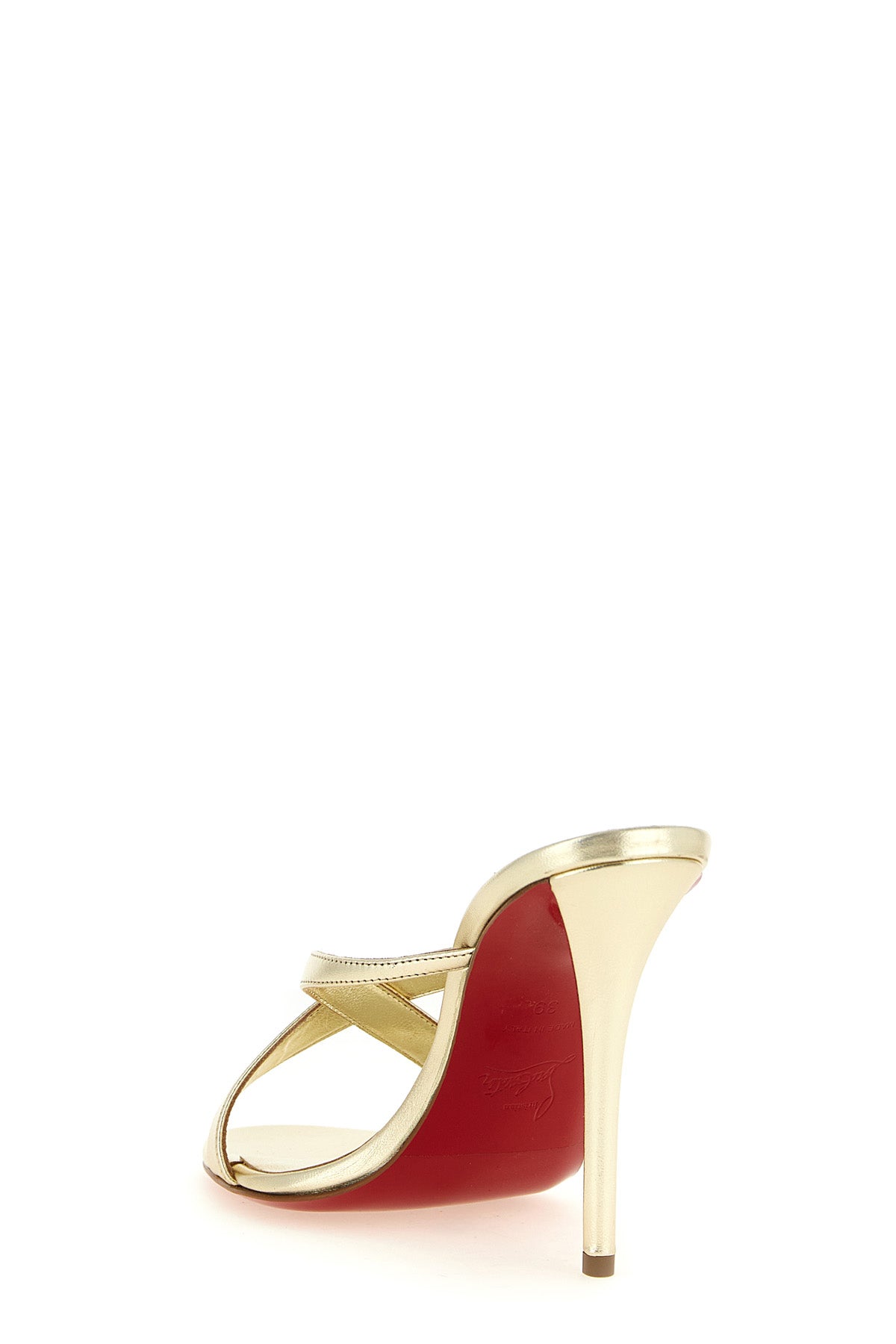 mulazee cross mules in laminated lamb nappa leather
