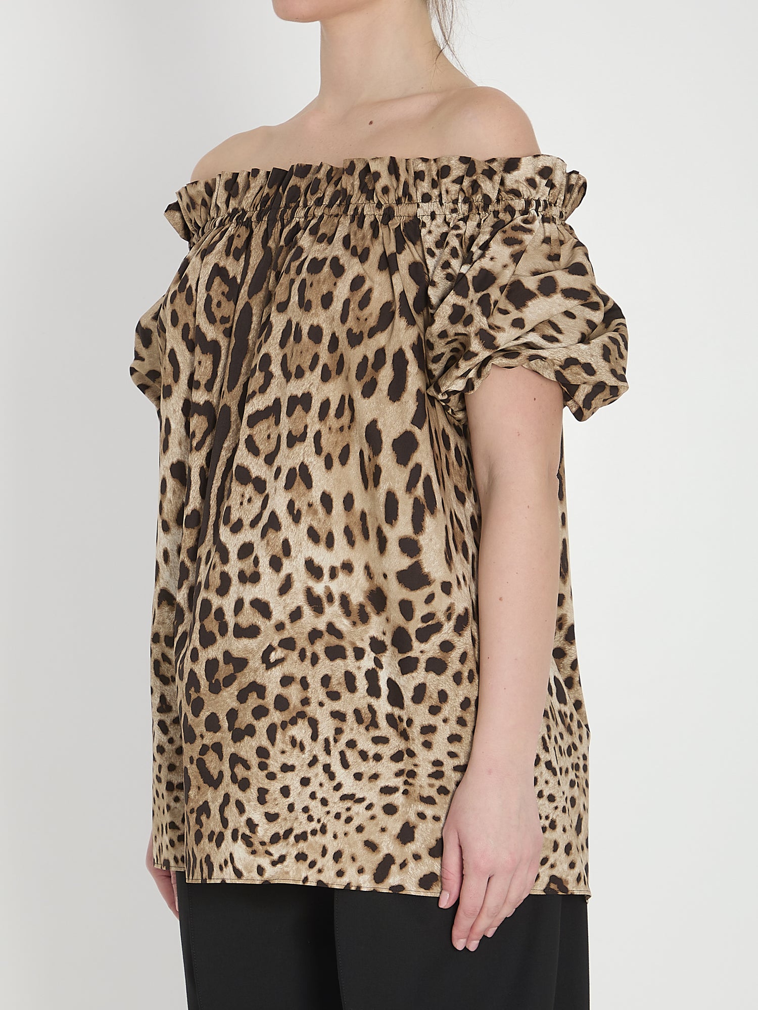DOLCE&amp;GABBANA 38 leopard print poplin top