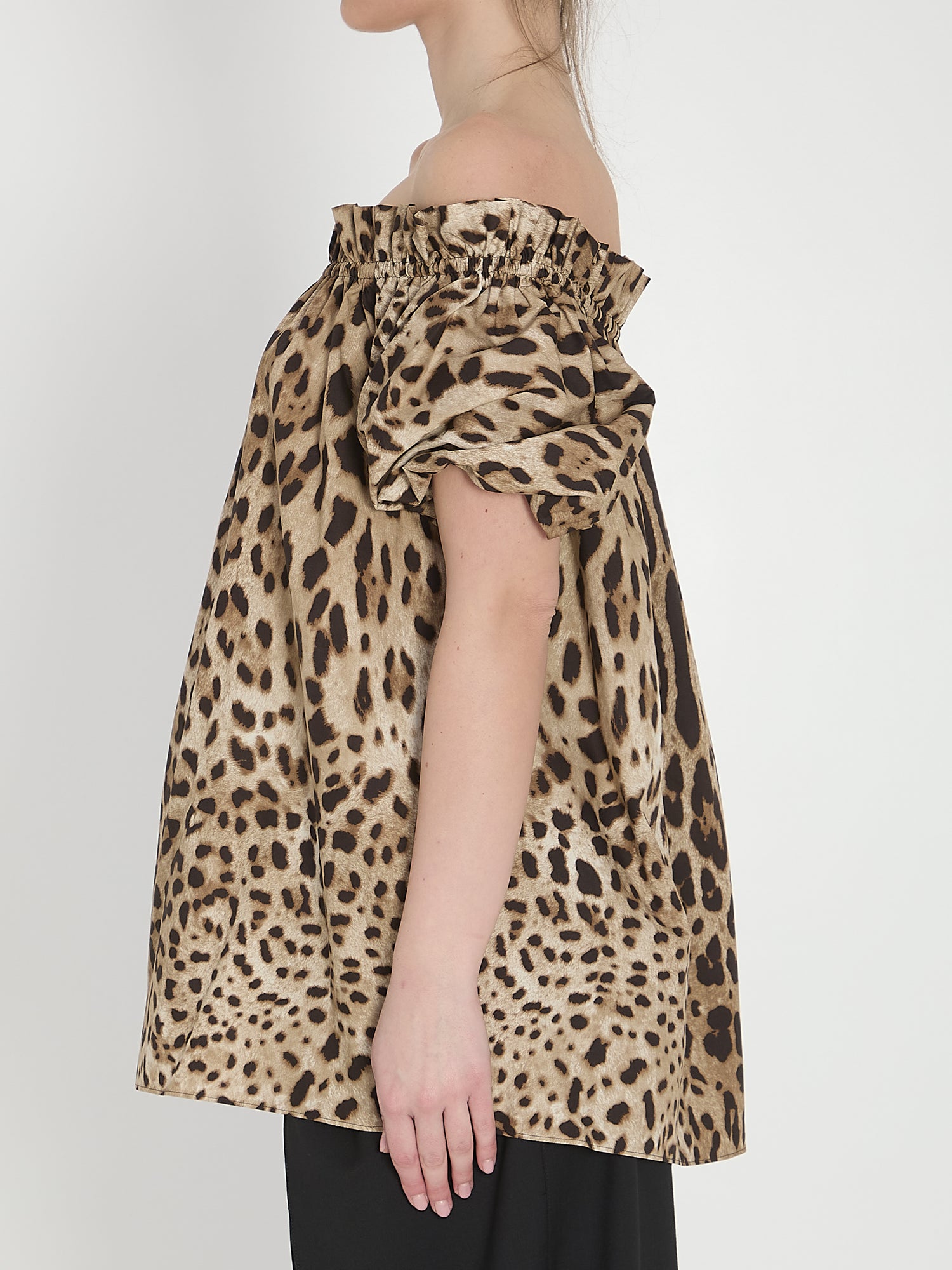 DOLCE&amp;GABBANA 38 leopard print poplin top