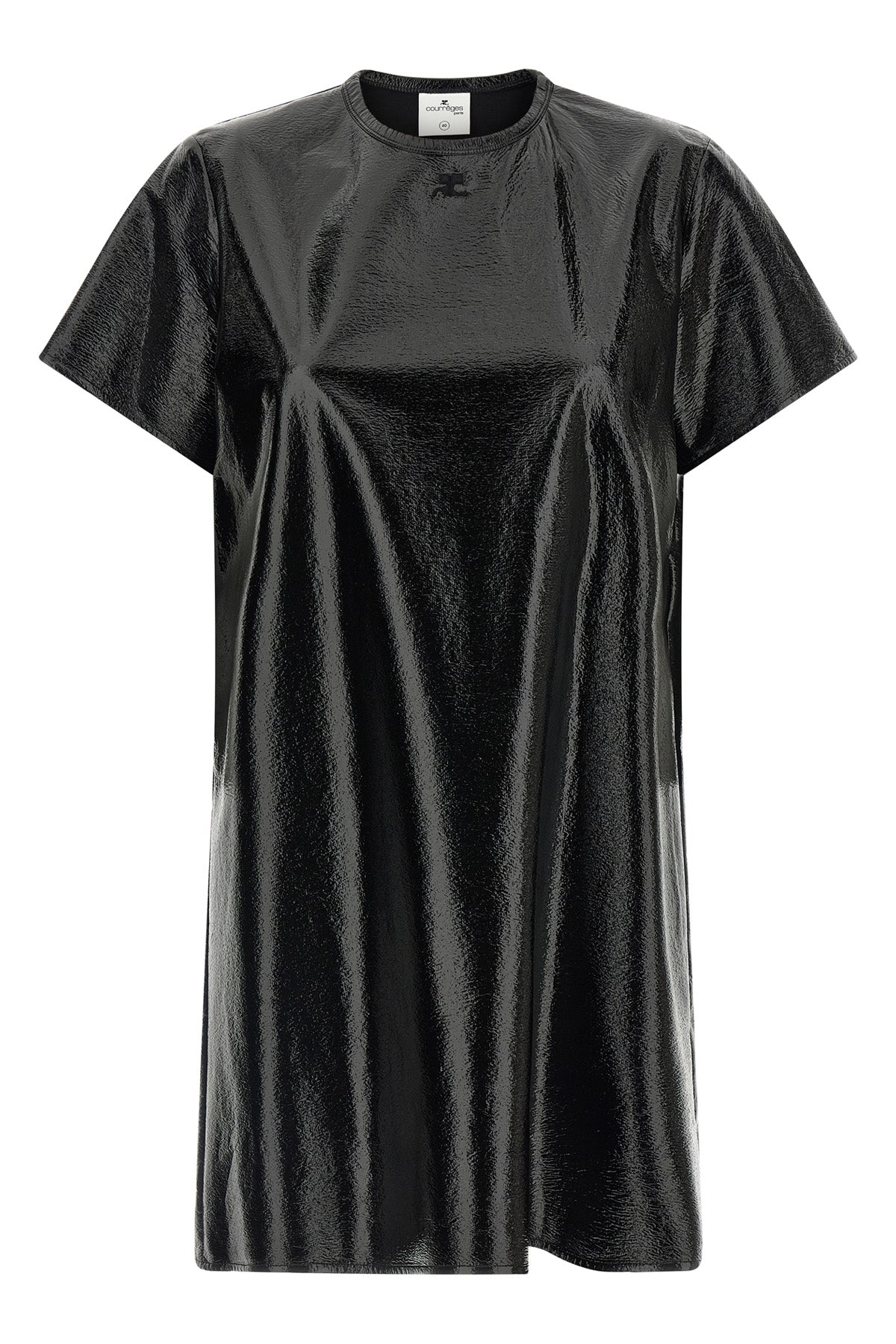 the mini dress courrèges defines an essential silhouette through a rigorous t-sh