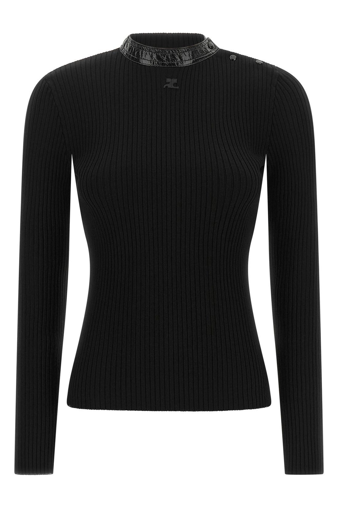 COURRÈGES M the black ribbed jersey courrèges defines a tight and sculptural silhouette