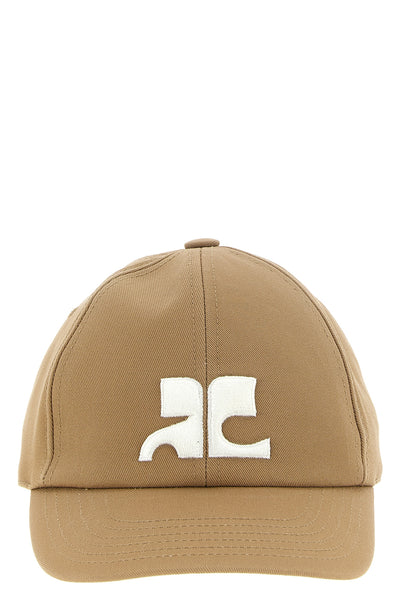 the courrèges ac logo baseball cap is distinguished by a six-panel tailored co