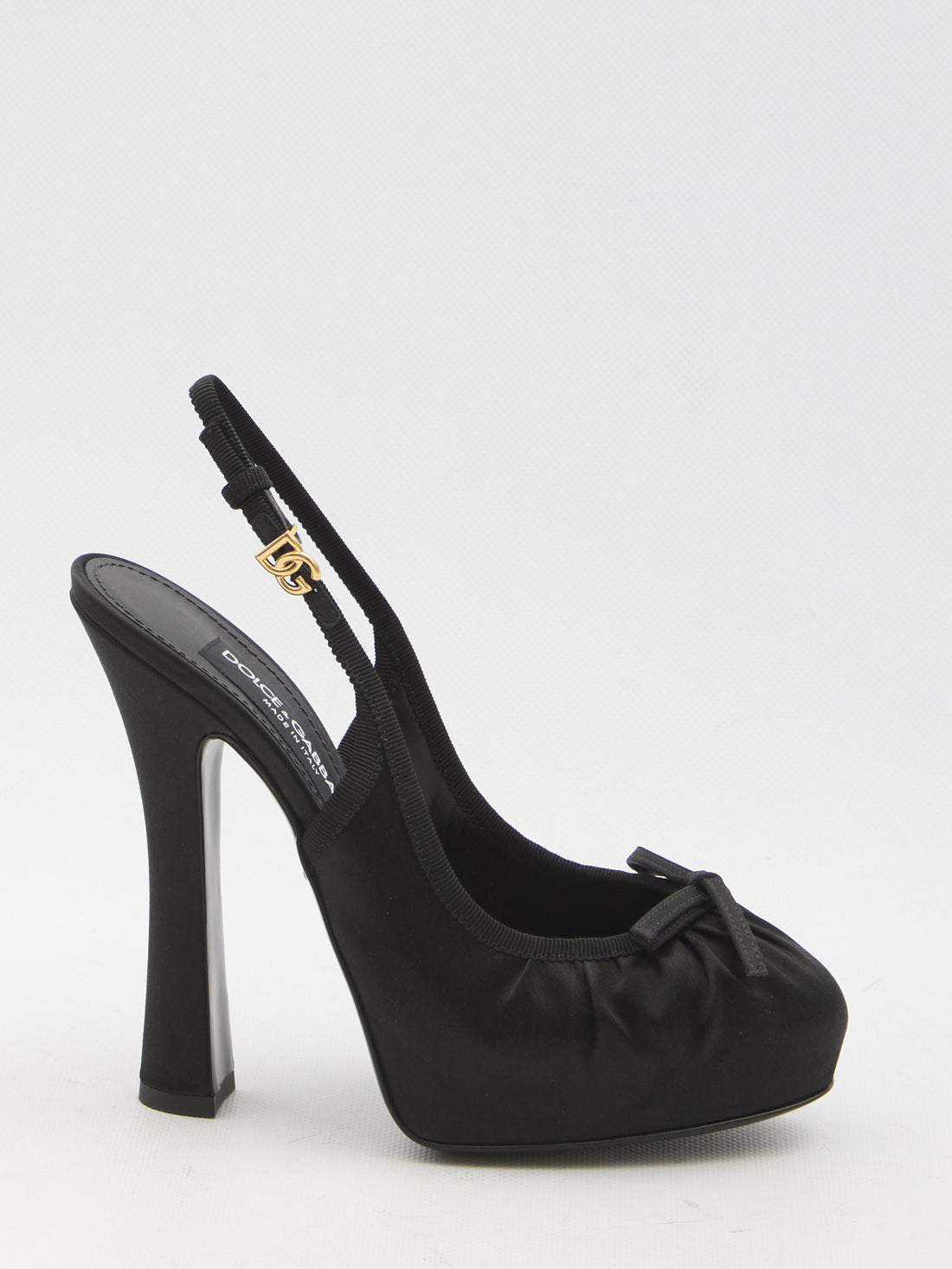 DOLCE&amp;GABBANA 37 satin slingback platform shoes