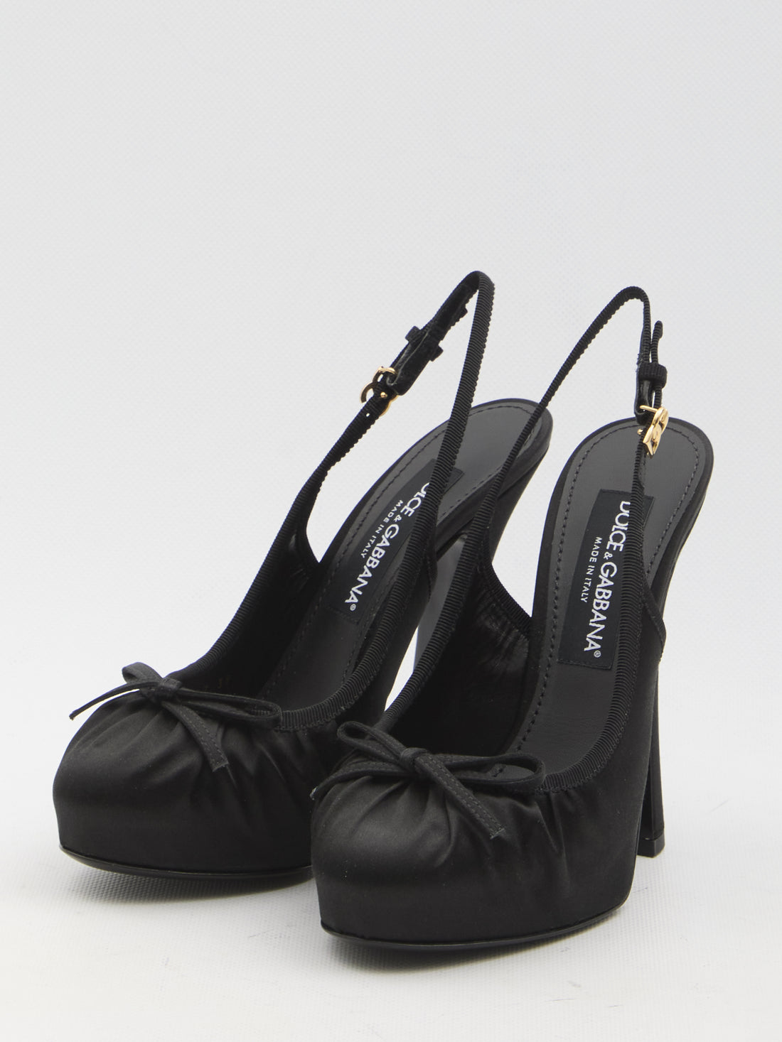DOLCE&GABBANA 37 satin slingback platform shoes