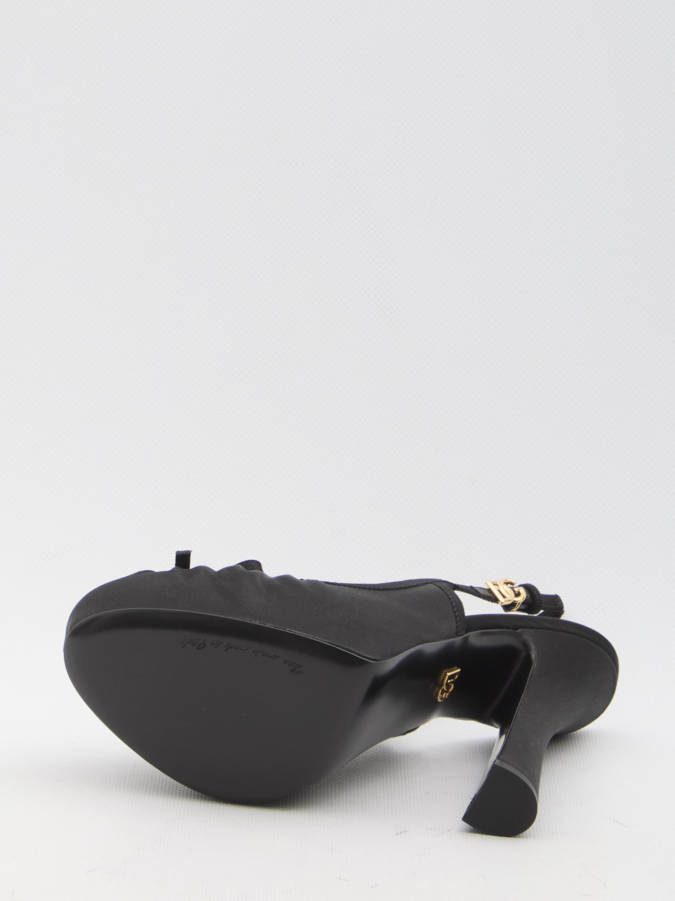 DOLCE&amp;GABBANA 37 satin slingback platform shoes