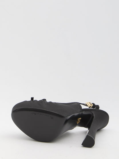 DOLCE&amp;GABBANA 37 satin slingback platform shoes