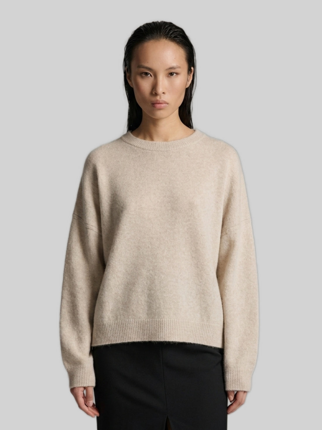LOULOU DE SAISON M stone tristan sweater