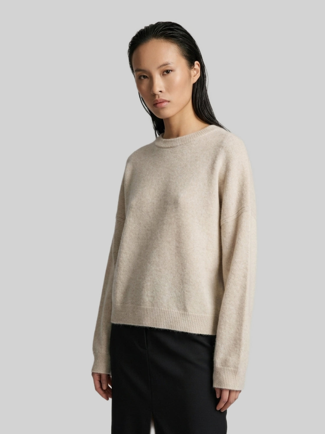 LOULOU DE SAISON M stone tristan sweater