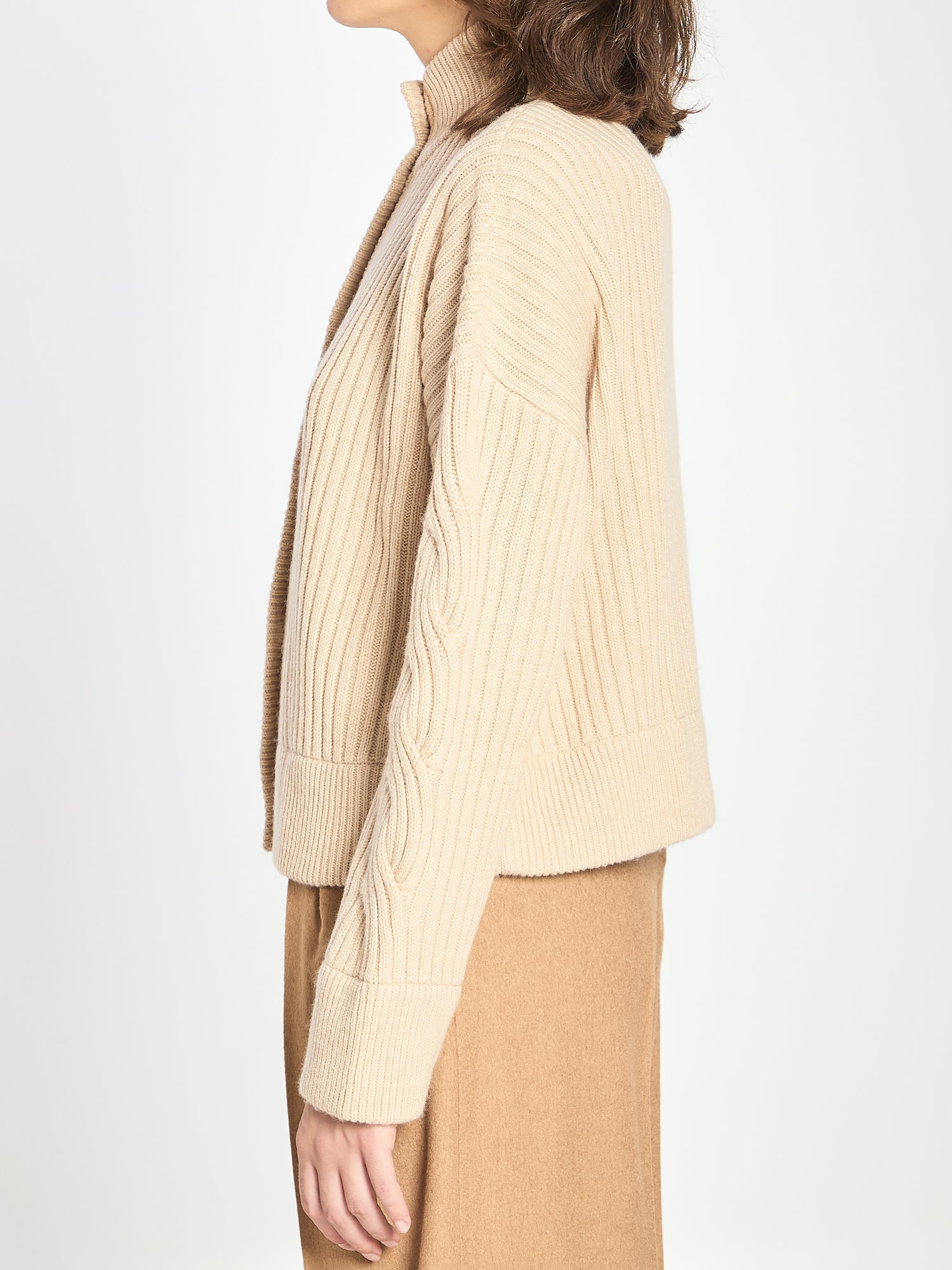 MAX MARA M ribbed cardigan in wool and cashmere