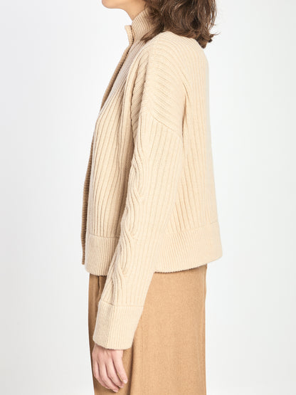 MAX MARA M ribbed cardigan in wool and cashmere