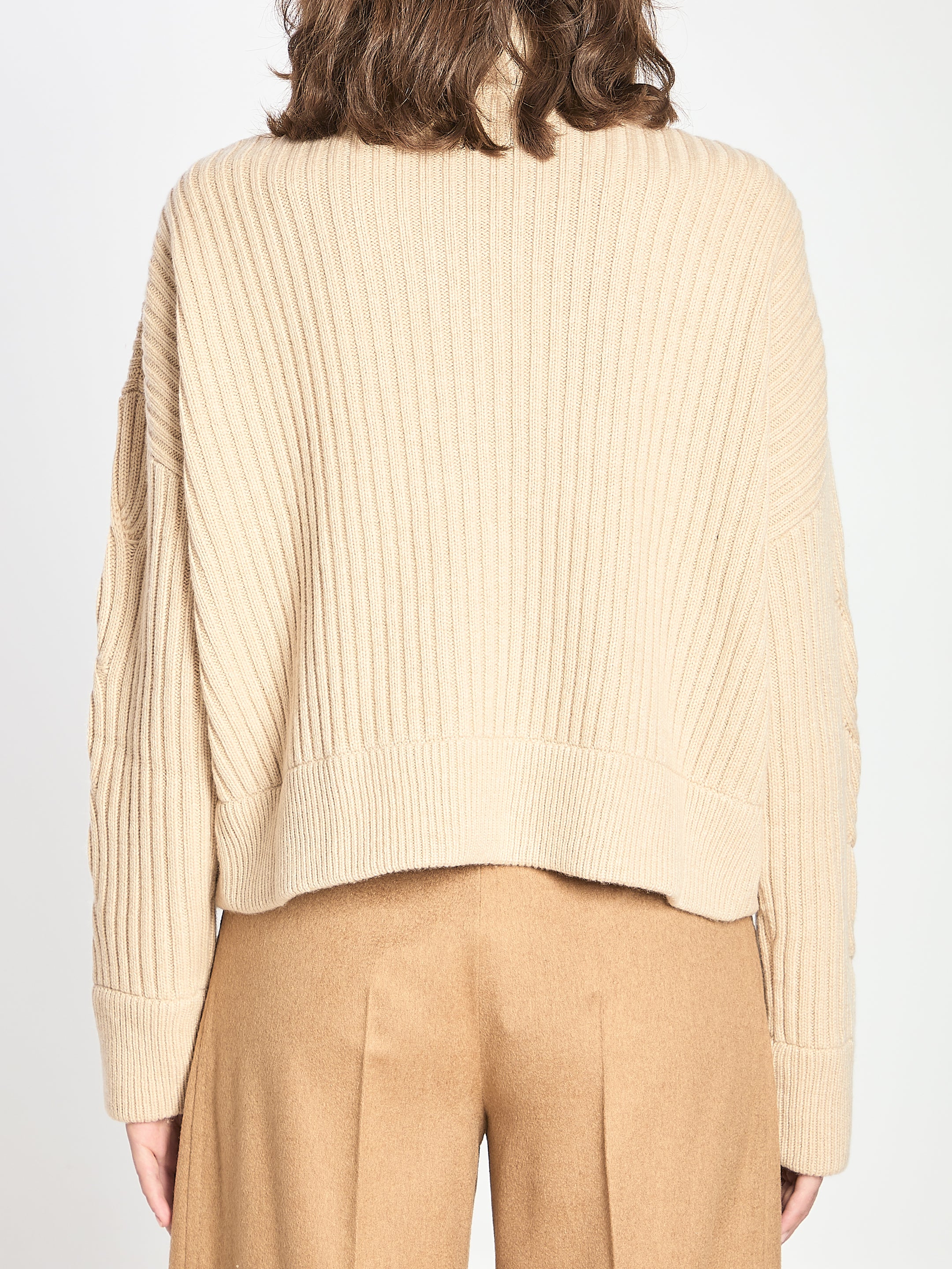 MAX MARA M ribbed cardigan in wool and cashmere
