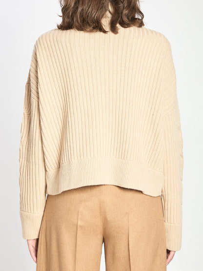 MAX MARA M ribbed cardigan in wool and cashmere
