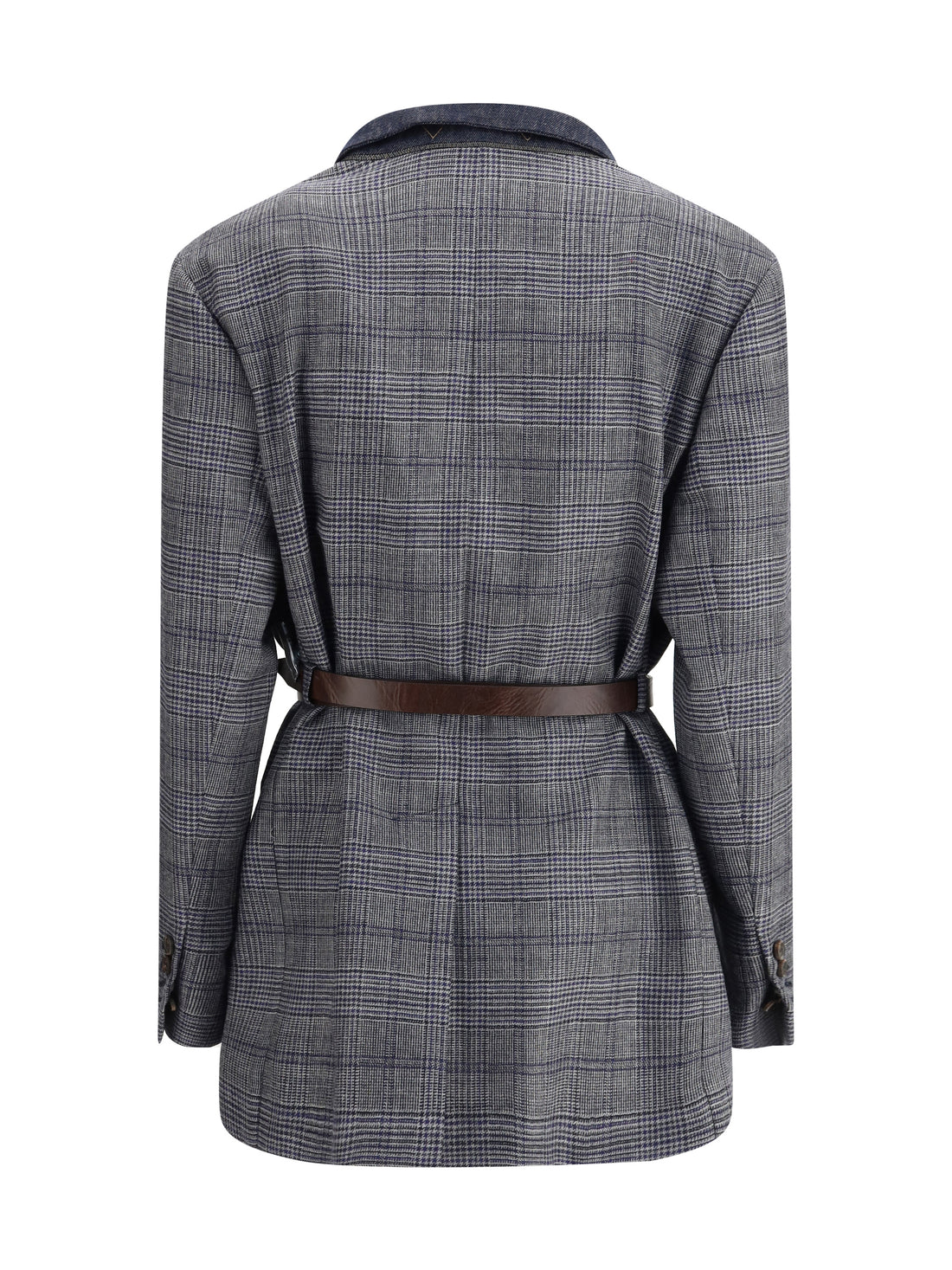 BRUNELLO CUCINELLI 42 prince of wales pattern blazer