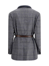 BRUNELLO CUCINELLI 42 prince of wales pattern blazer