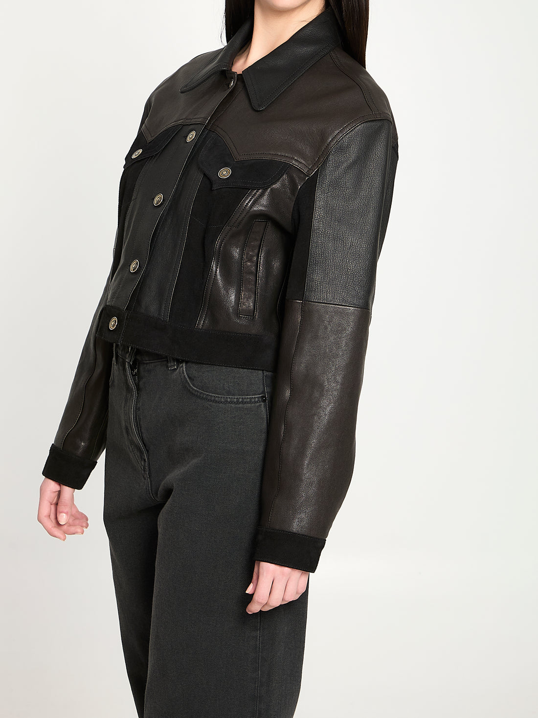 VERSACE 40 slim-fit leather blouson