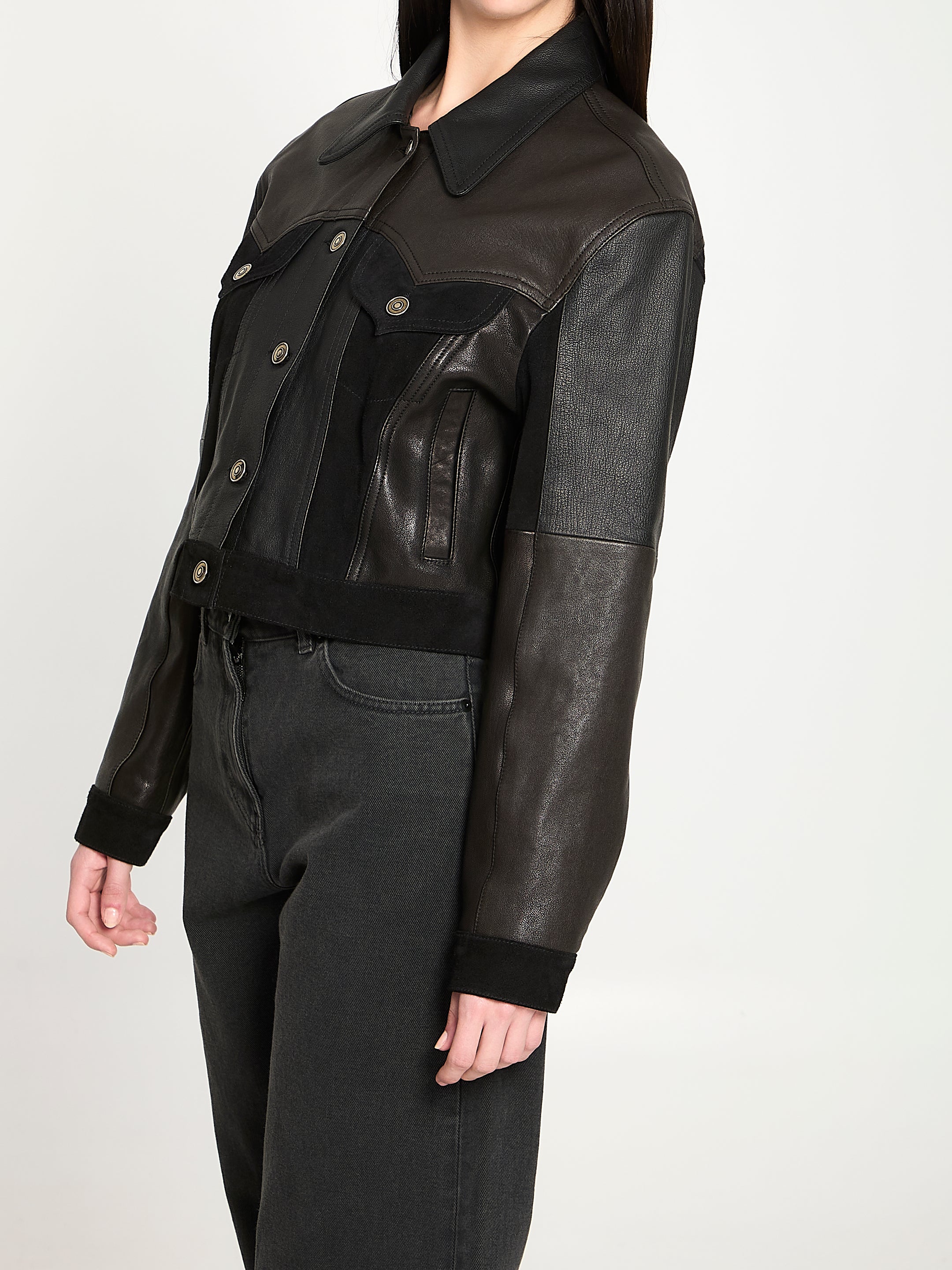 VERSACE 40 slim-fit leather blouson
