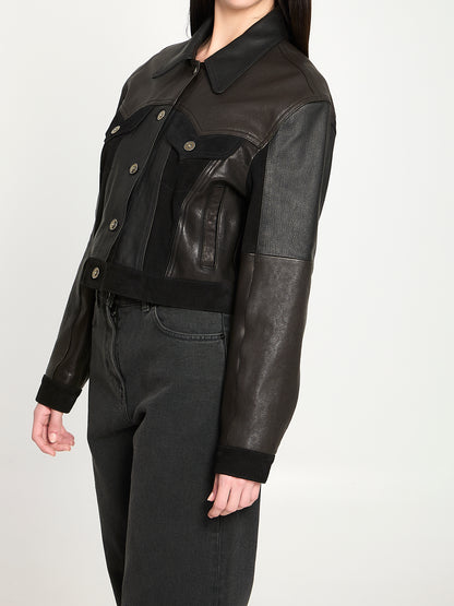 VERSACE 40 slim-fit leather blouson