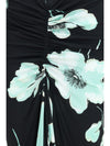 draped floral print dress