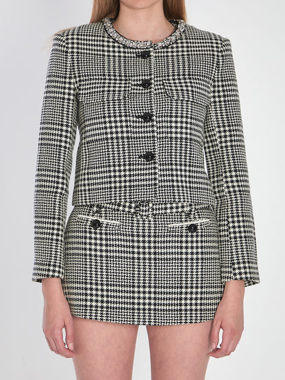 SELF PORTRAIT 10 houndstooth cropped jacket