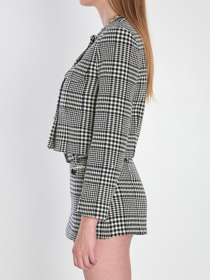 SELF PORTRAIT 10 houndstooth cropped jacket