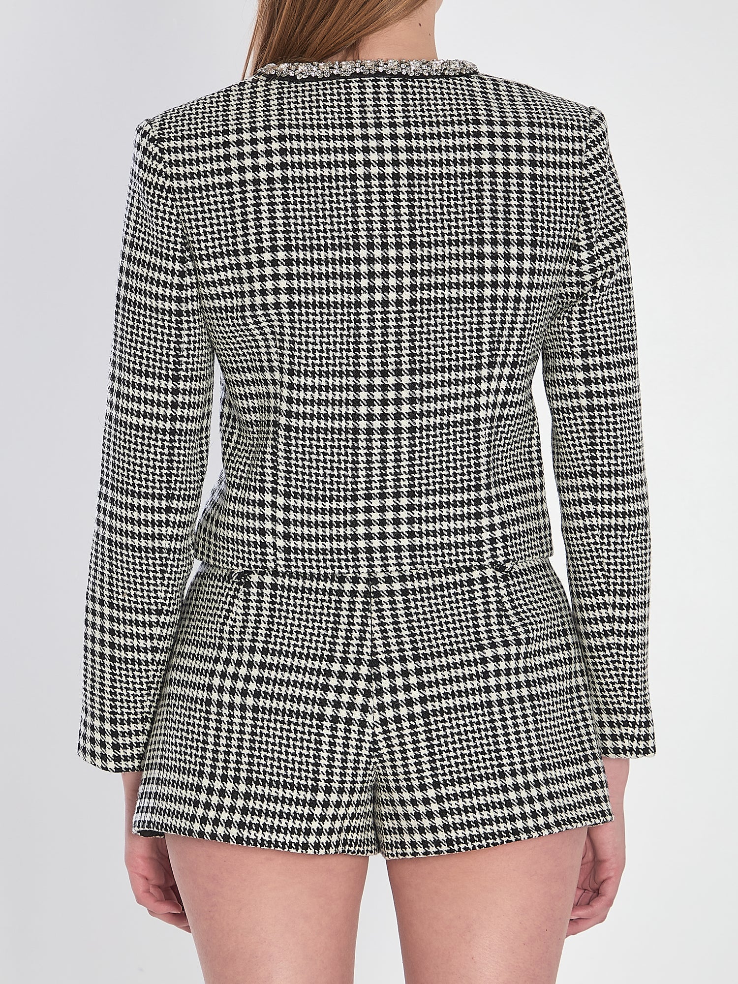 SELF PORTRAIT 10 houndstooth cropped jacket