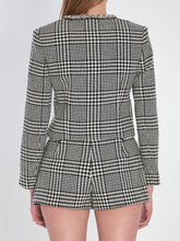SELF PORTRAIT 10 houndstooth cropped jacket
