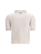 ALLUDE L polo-neck short-sleeve sweater