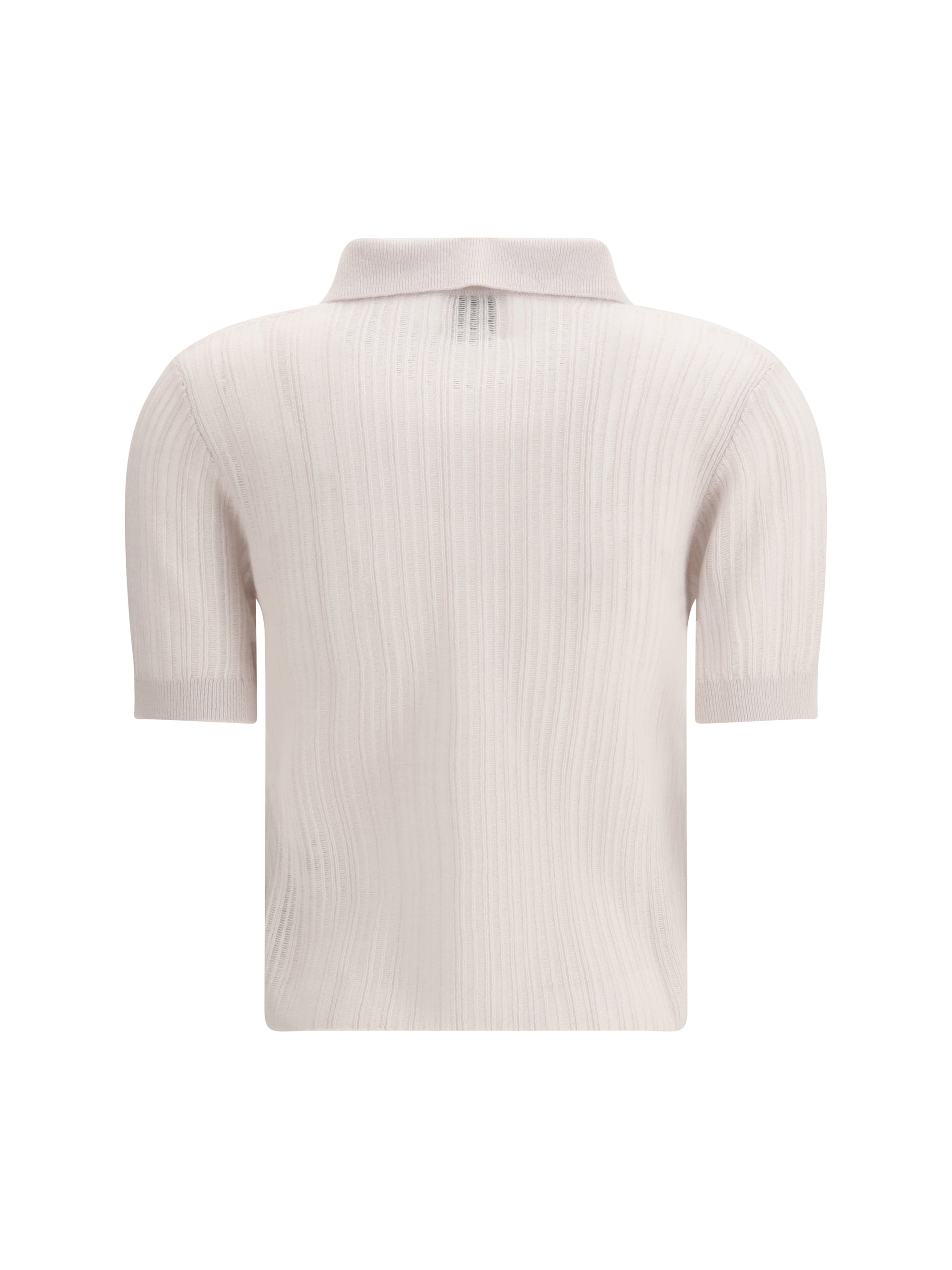 ALLUDE L polo-neck short-sleeve sweater