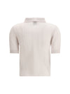 polo-neck short-sleeve sweater