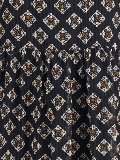 KRISTINA TI 44 silk long dress with rouches