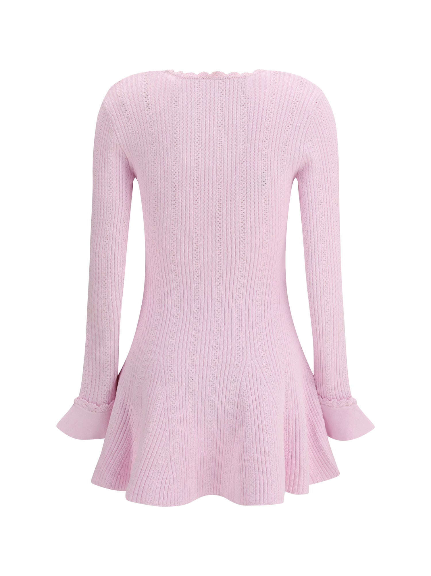 SELF-PORTRAIT S pearl trim knit mini dress