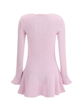 SELF-PORTRAIT S pearl trim knit mini dress