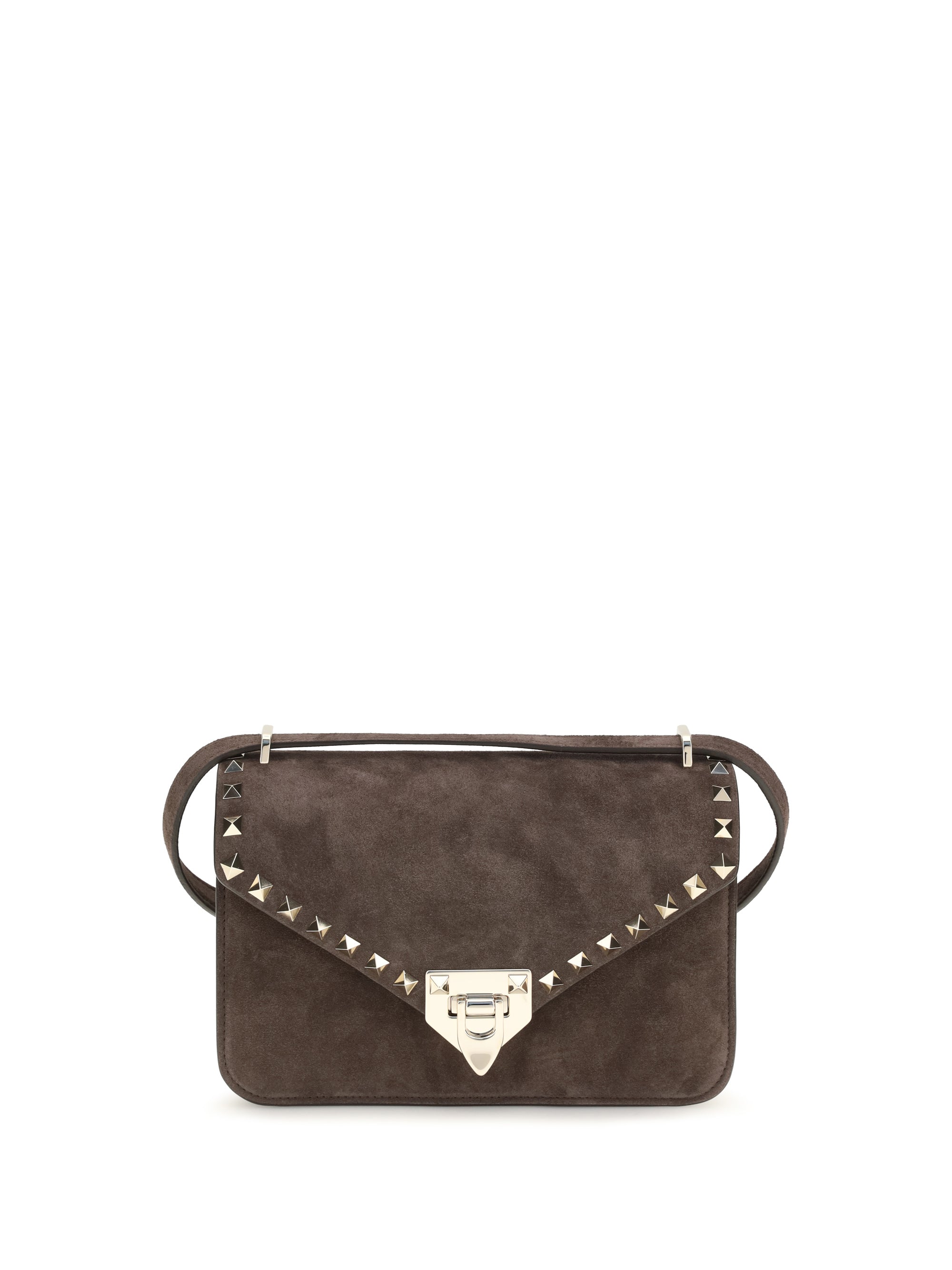 rockstud mini suede shoulder bag