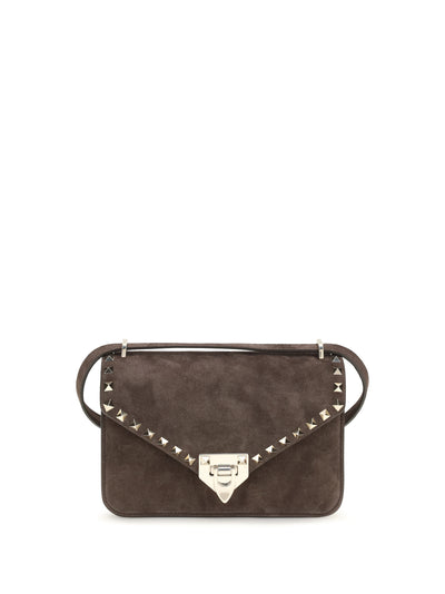 rockstud mini suede shoulder bag