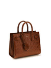 sac de jour handbag in crocodile-embossed leather