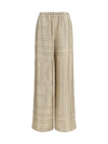 silk monogram pants