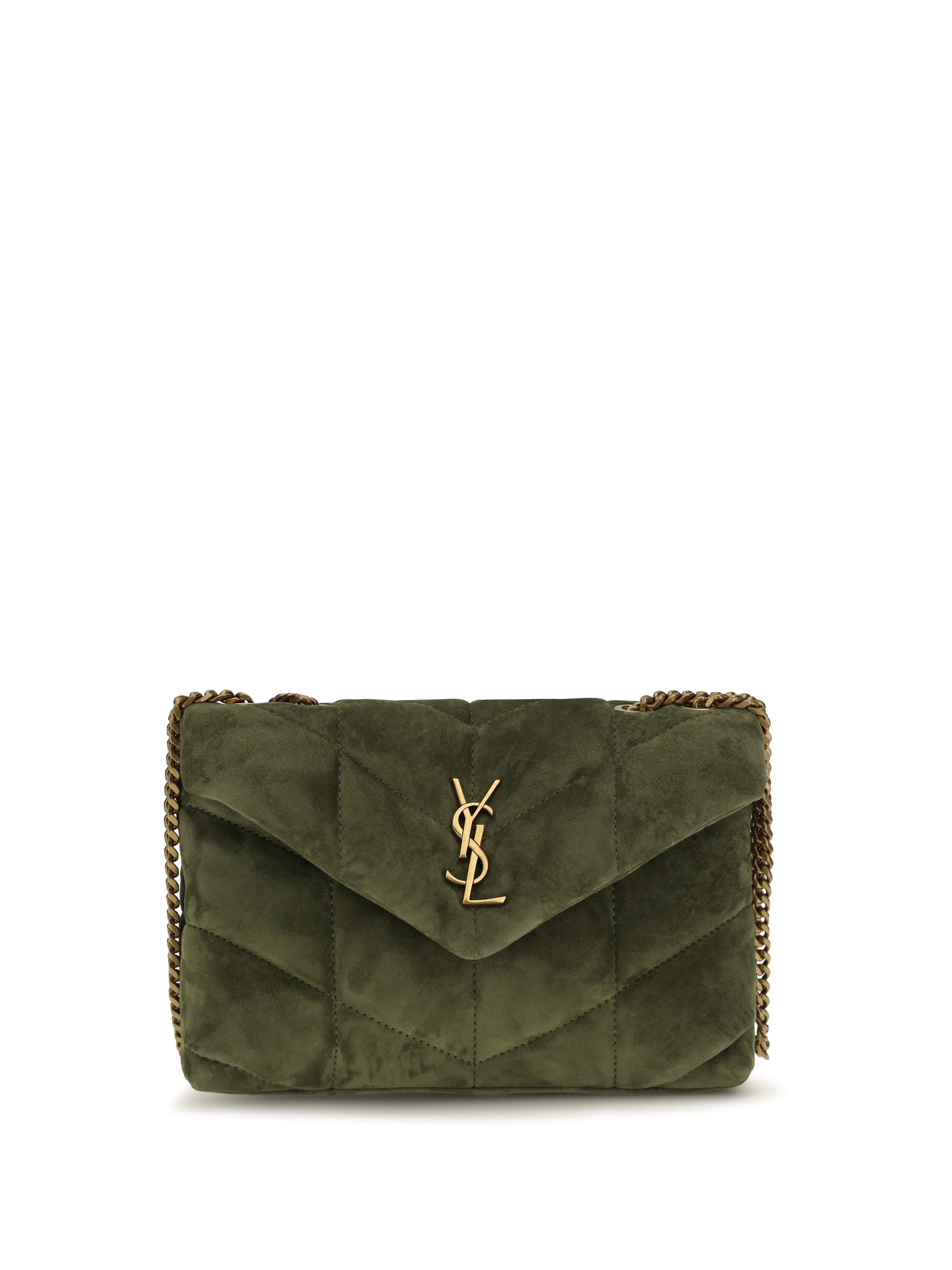 loulou puffer toy suede shoulder bag