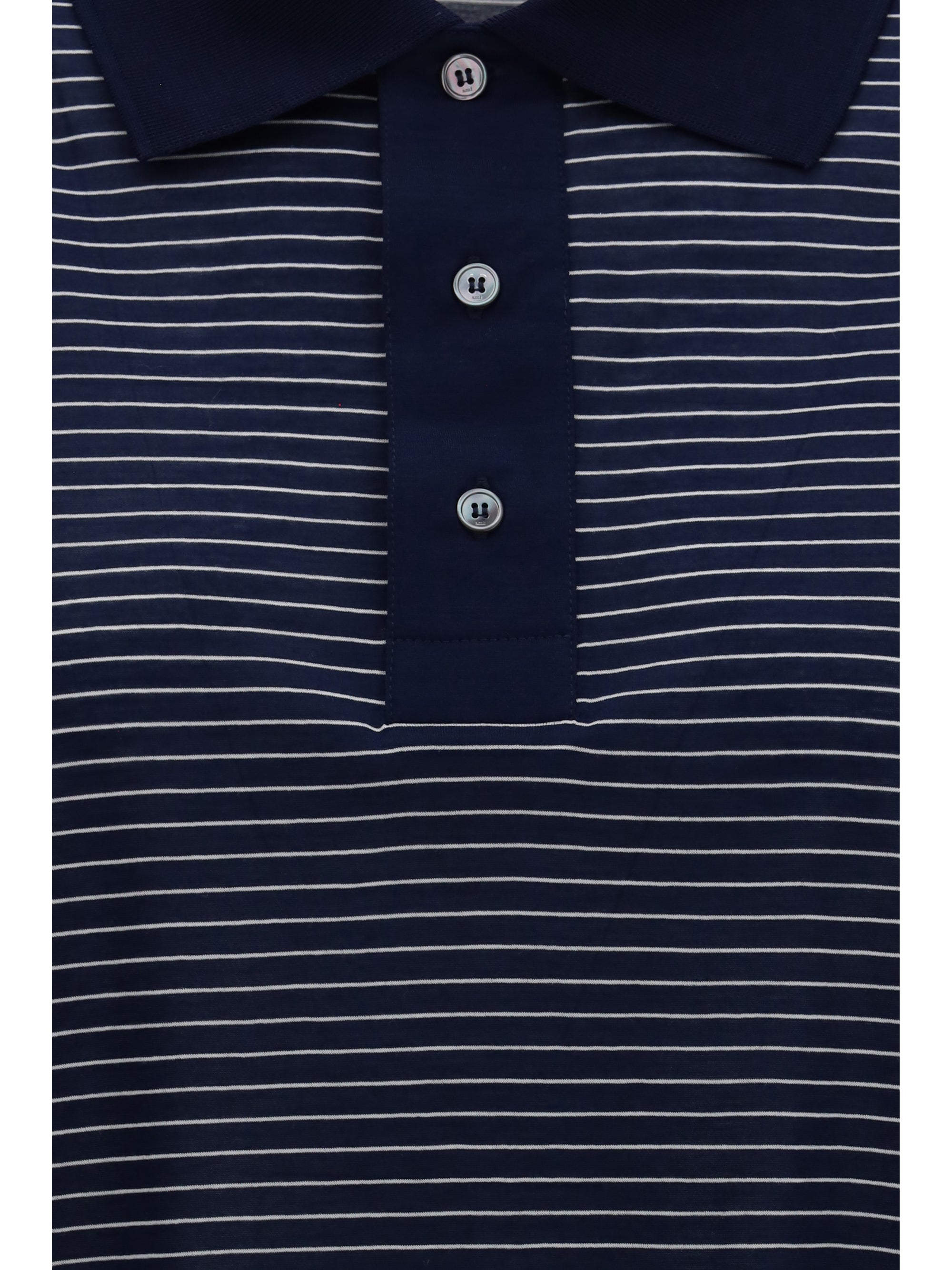 cotton striped ami de coeur polo