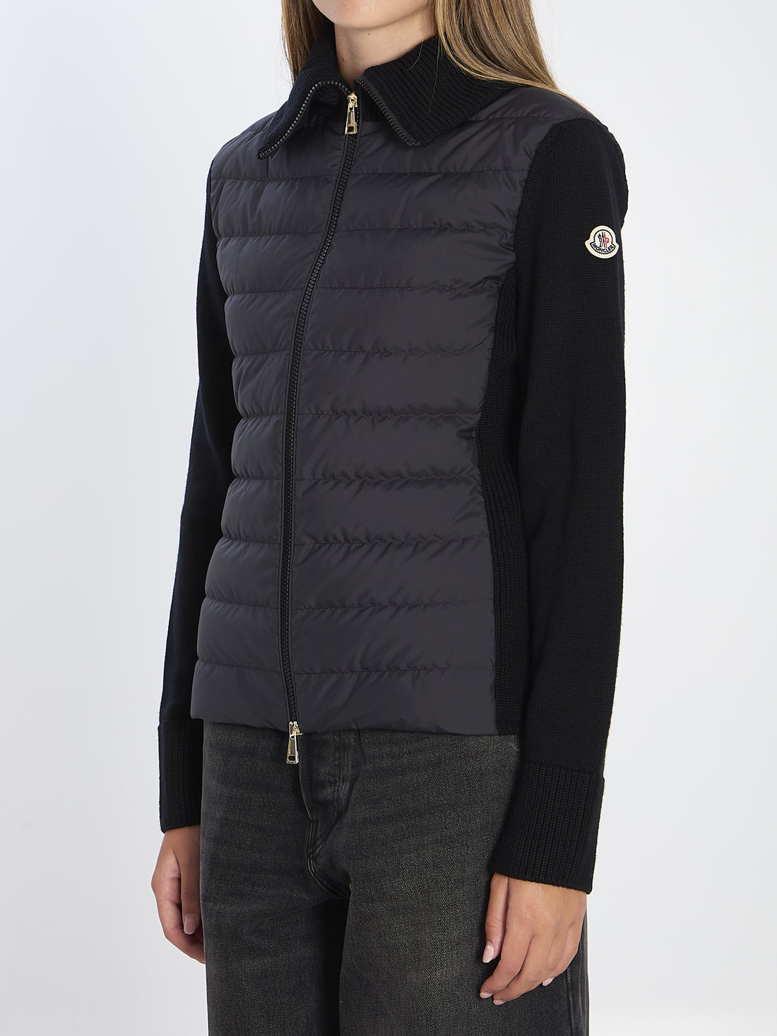 MONCLER S padded cardigan with high collar




