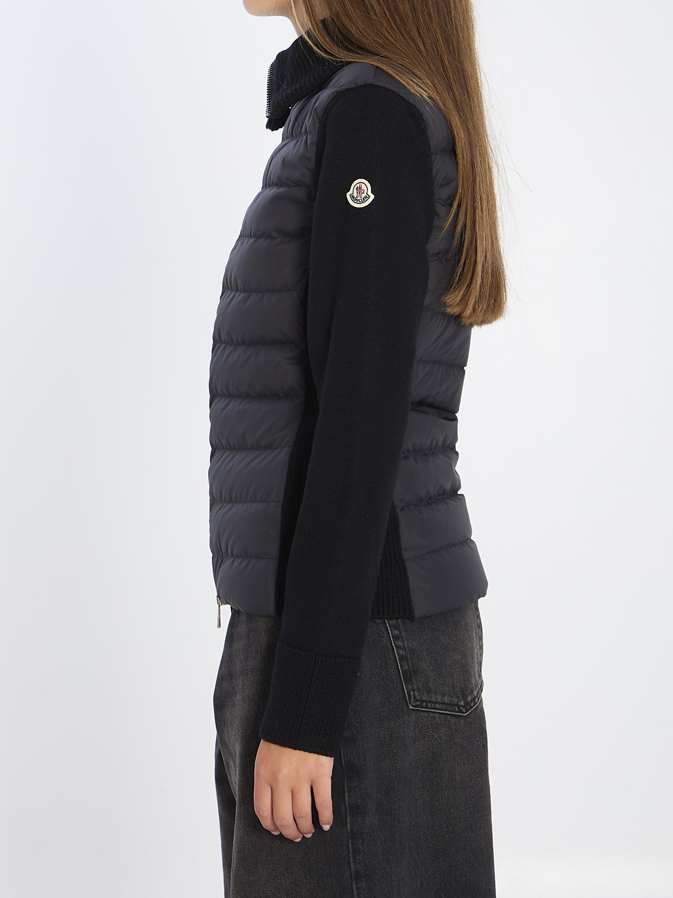 MONCLER S padded cardigan with high collar




