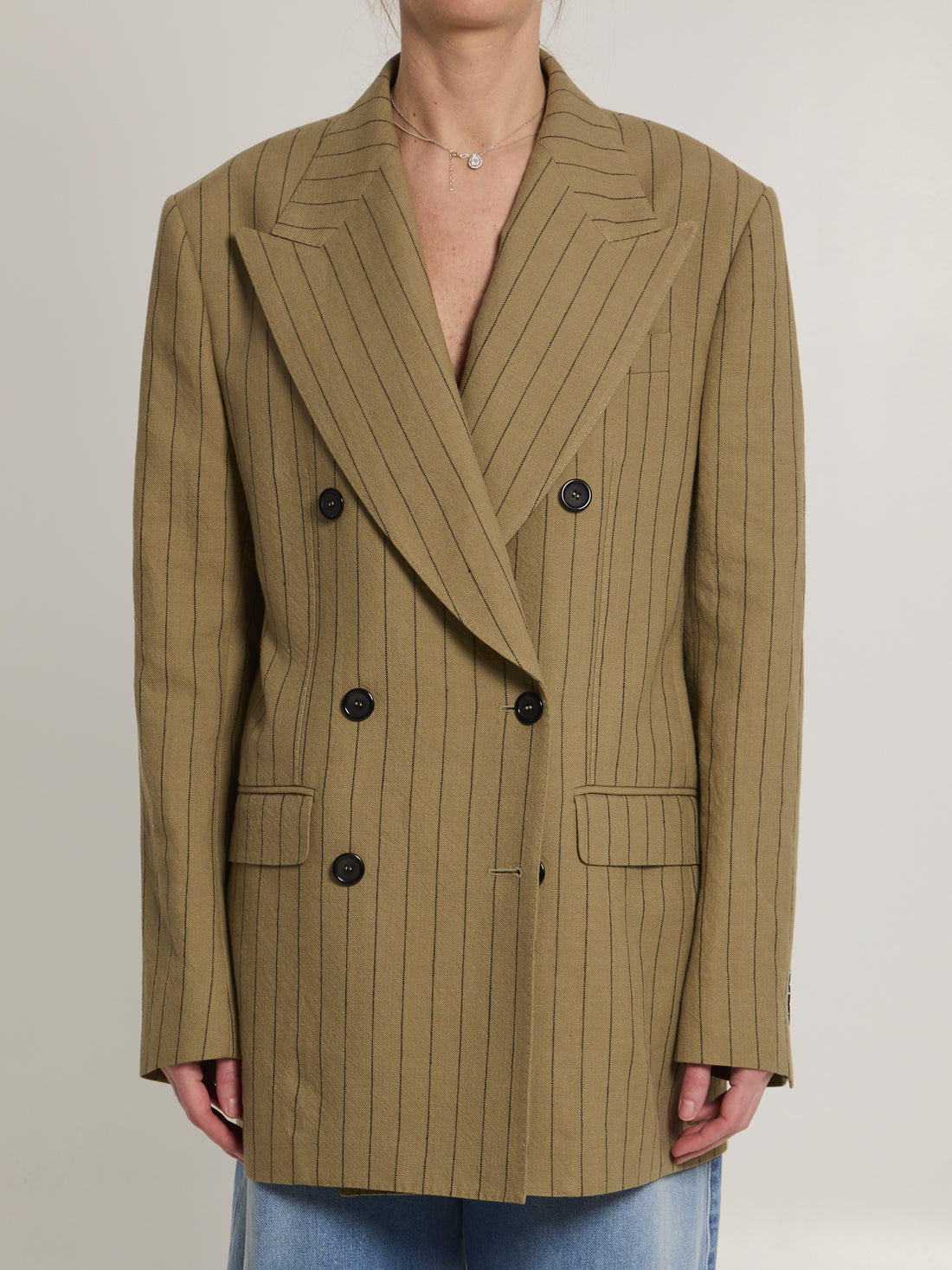 DOLCE&amp;GABBANA 38 double-breasted linen jacket