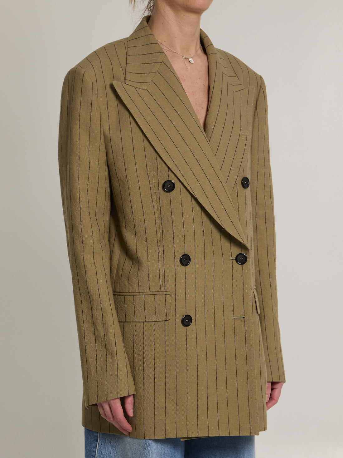 DOLCE&amp;GABBANA 38 double-breasted linen jacket