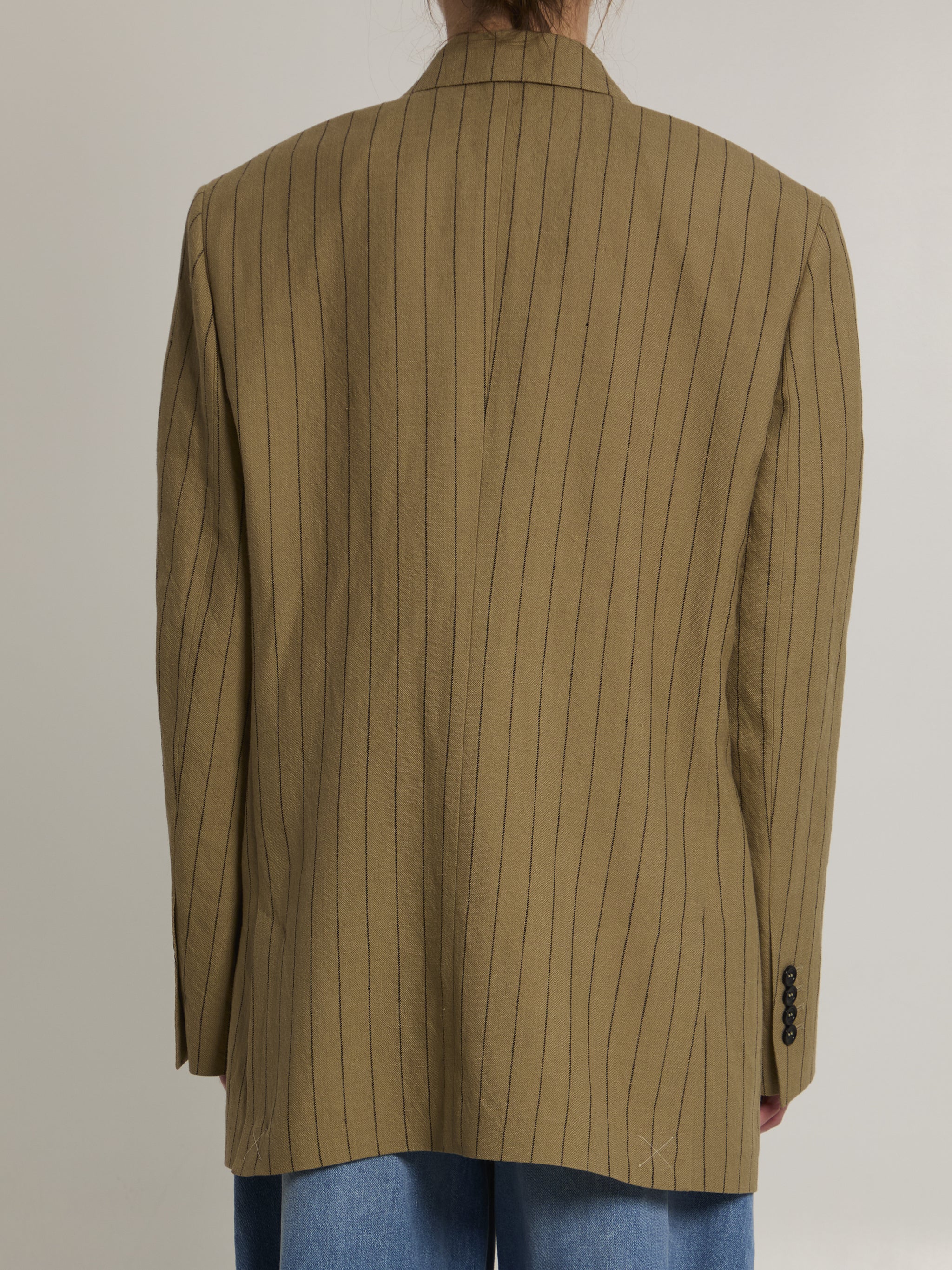 double-breasted linen jacket