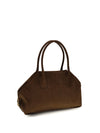 medium talia trank crocodile-effect suede shopping bag
