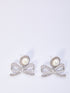 SELF PORTRAIT OS pearl bow drop earrings