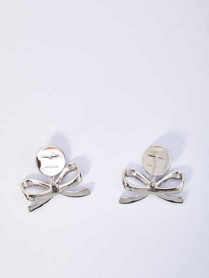 SELF PORTRAIT OS pearl bow drop earrings