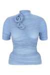 06 stretch cupro blend top