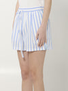 striped poplin shorts