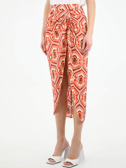 ETRO 42 sarong skirt with graphic print